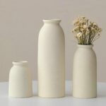 Ceramic Vase Set-3, Small Flower Vases for Decor, Modern Boho Farmhouse Style, Decorative Vases for Pampas Grass & Dried Flowers, Distressed Finish (Beige) - Image 2