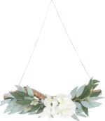 Simulated green plant wall hanging summer welcome sign fake eucalyptus greenery decorative swag floral door wedding arch houseplant delicate hanging flowers plastic