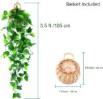 Artificial Hanging Plants, 3.5ft Ivy Vine Fake Leaves Green Chain for Indoor Outdoor Wall Home Room Garden Wedding Garland Decoration(Basket Included) - Image 2