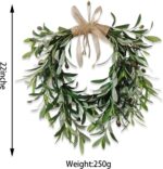 22" Heart Shaped Artificial Olive Leaf & Fruit Wreath - Realistic Green Olive Branches with Spring Floral Accents, Farmhouse Wall Door Wedding Arch Window Hanging for Indoor Outdoor Garden Decor (1) - Image 2