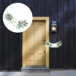 Simulated green plant wall hanging summer welcome sign fake eucalyptus greenery decorative swag floral door wedding arch houseplant delicate hanging flowers plastic - Image 2