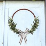 Wood Bead Olive Leaves Wreaths - 13 Inch Artificial Greenery Leaf Wreaths Farmhouse Rustic Boho Wall Hanging Decor for All Seasons for Natural Home Indoor Outdoor Bedroom Decoration - Image 2